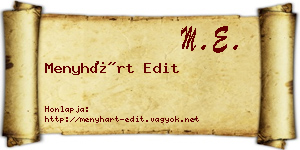 Menyhárt Edit névjegykártya